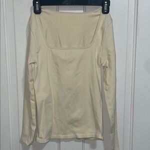 Chic Cream Long Sleeve Women's Top